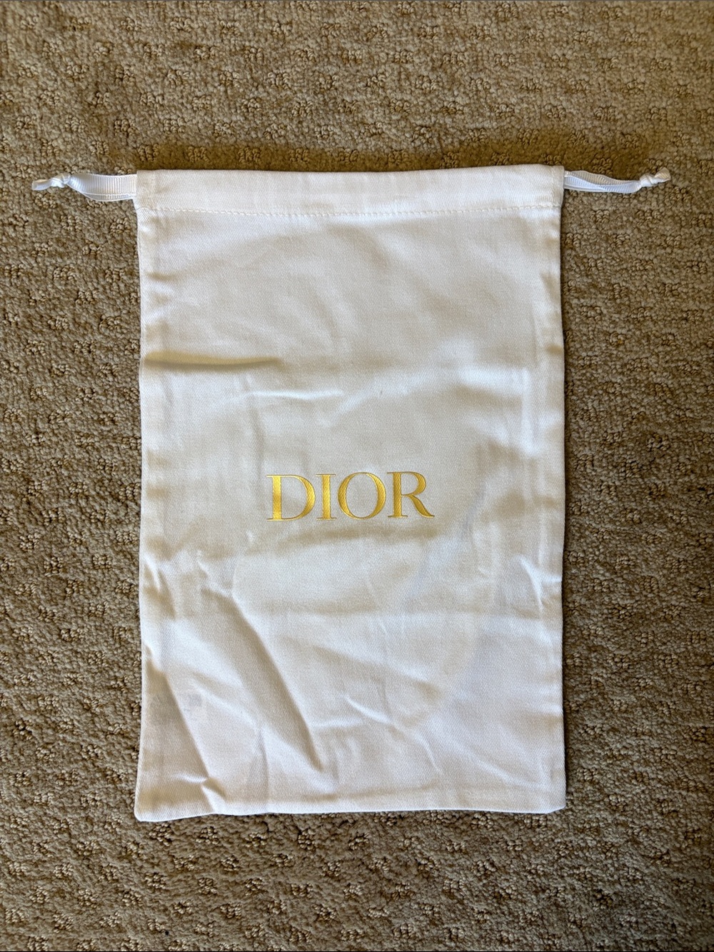 Dior White Drawstring Dust Bag
